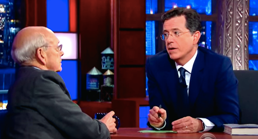 Stephen Colbert asks Justice Breyer about TV ban: 'Why can't we watch you?' The government can watch us