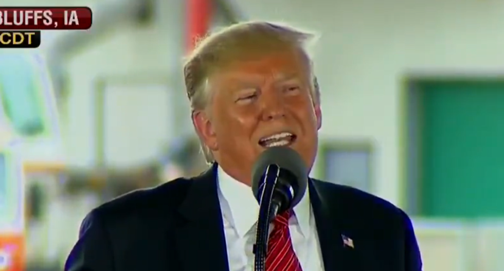 WATCH: Fox cuts away from Trump babbling about farmers not being able to connect tractors to the internet