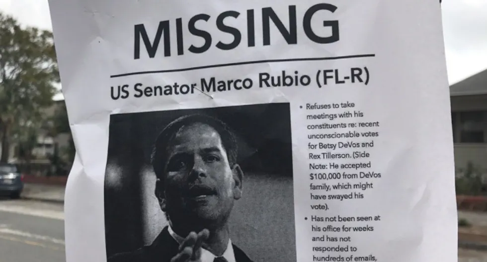 Marco Rubio trolled with missing person fliers after refusing to meet with his constituents