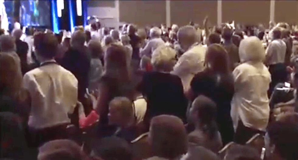 WATCH: Conservative Values Voter crowd goes bonkers when they learn Boehner is resigning