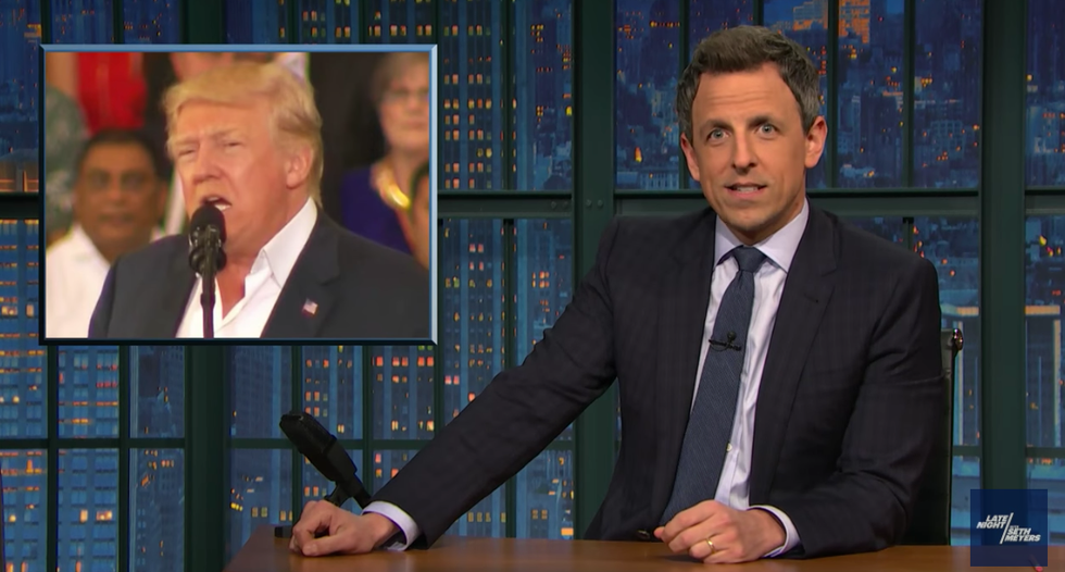 'We’re getting roasted by Swedes now': Seth Meyers destroys Donald Trump's 'Swedish crime' flub