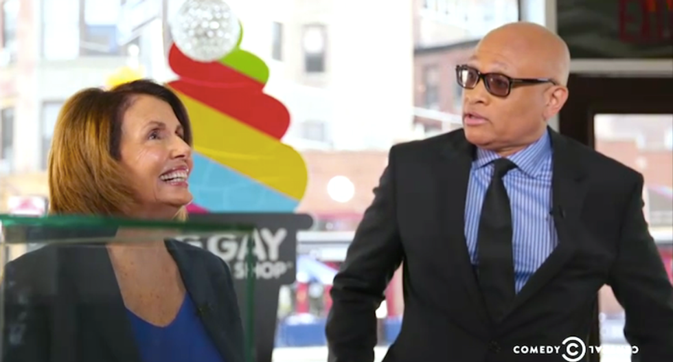 Nancy Pelosi takes a slap at George, er, Jeb Bush while having ice cream with Larry Wilmore