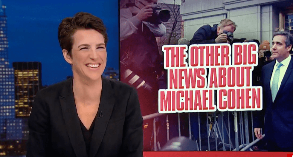 'Did somebody bill for that?': MSNBC's Rachel Maddow cracks herself up after asking if Cohen billed Hannity for appearing on his show