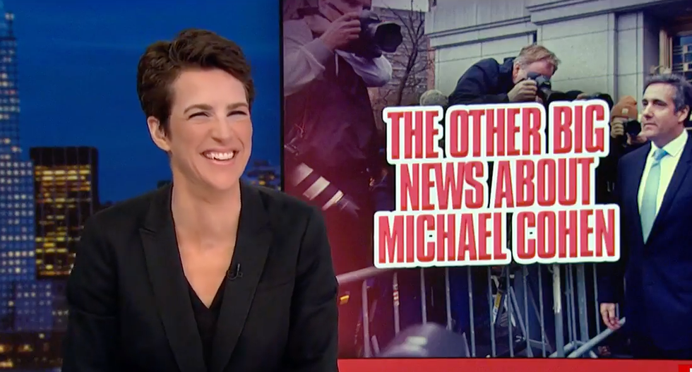 'Did somebody bill for that?': MSNBC's Rachel Maddow cracks herself up after asking if Cohen billed Hannity for appearing on his show