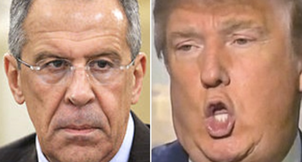 Trump and Russian foreign minister use exact same phrase to denounce widening scandal