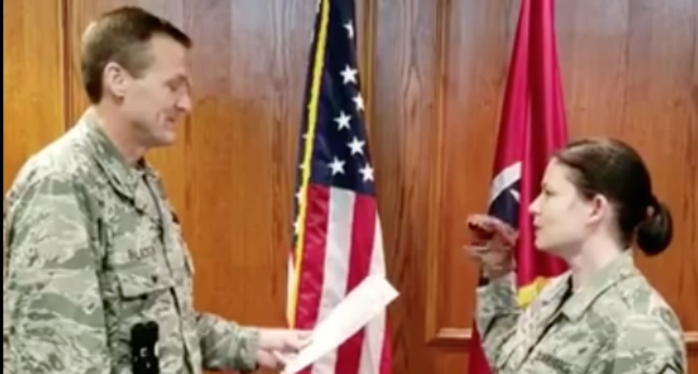 WATCH: National Guard colonel and sergeant demoted for using a dinosaur puppet in a re-enlistment ceremony