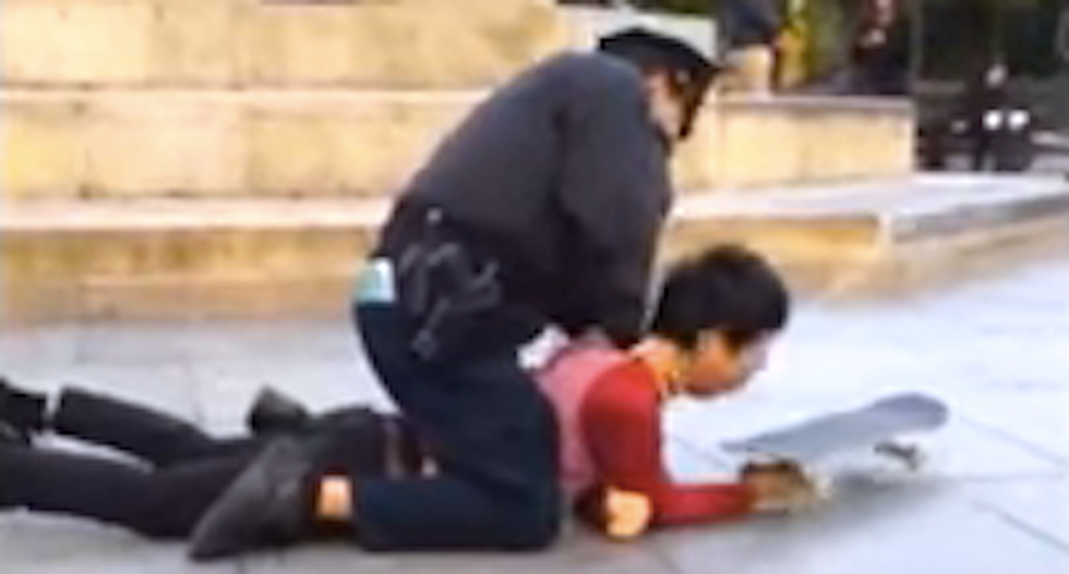 WATCH: NYC cop puts skateboarder in banned chokehold and blasts him with pepper spray