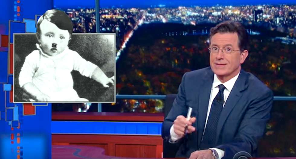Stephen Colbert: Unlike Jeb Bush, I would not go back in time and kill Baby Hitler -- at least, not at first