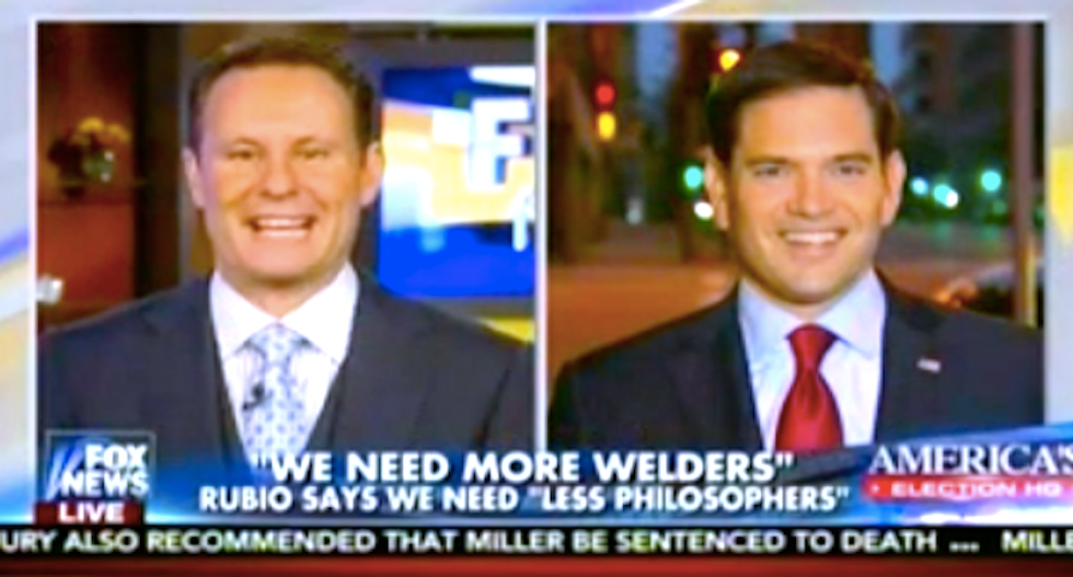 Fox host to Marco Rubio: Plato should have 'stopped yapping about his philosophy' -- and started welding