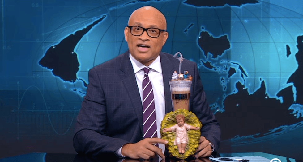Larry Wilmore mocks Starbucks 'cuprage' sparked by 'douche-y vertical video' by 'angry guy in a parking lot'