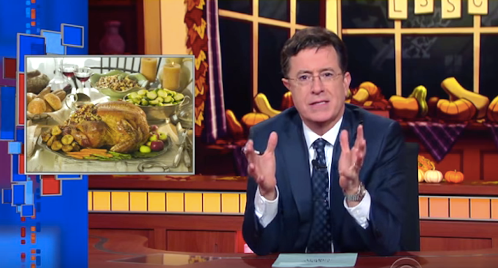Stephen Colbert begs Americans to stop politicizing Thanksgiving