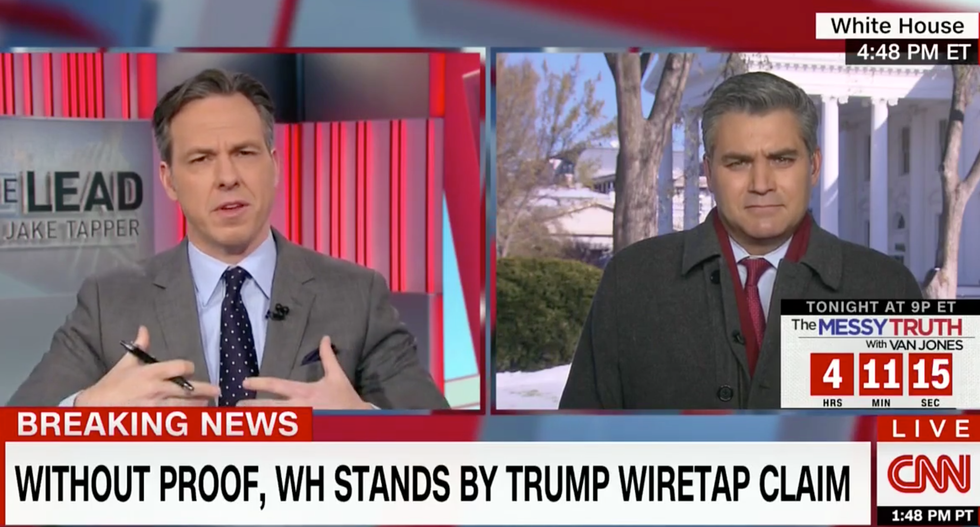 ‘It’s stupefying to watch’: Jim Acosta and Jake Tapper stunned by White House’s ‘depressing' wiretap defense