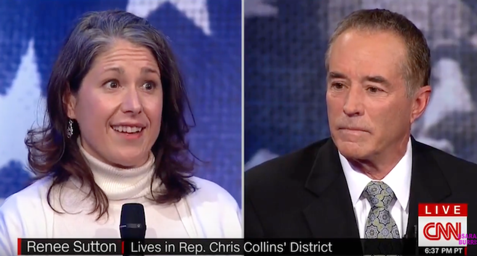 Constituent confronts Chris Collins: Why are you on CNN when you won't hold a town hall in your district?