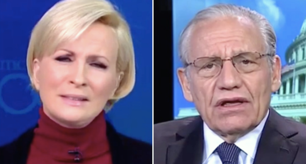 WATCH: Mika Brzezinski cringes as Bob Woodward struggles to defend Trump’s wiretap claims as normal