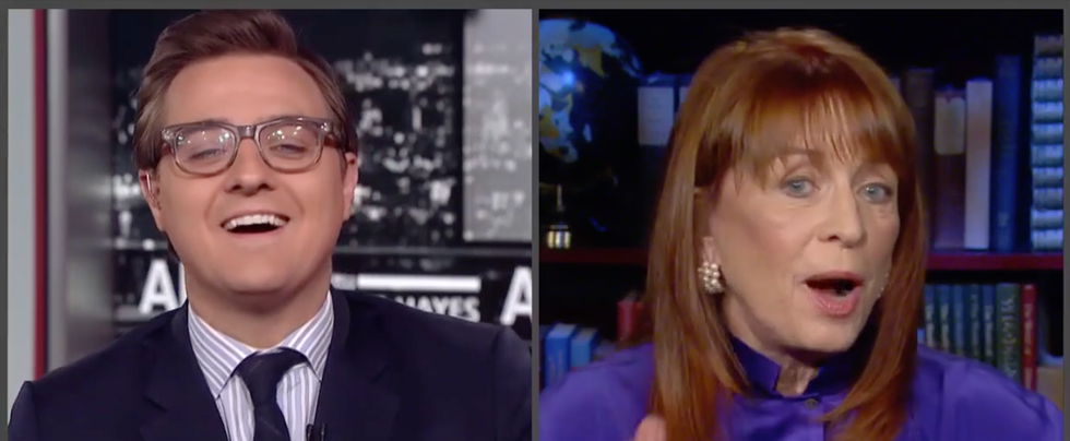 Watch MSNBC's Chris Hayes get in a shouting match with a zany Trump adviser over the Constitution