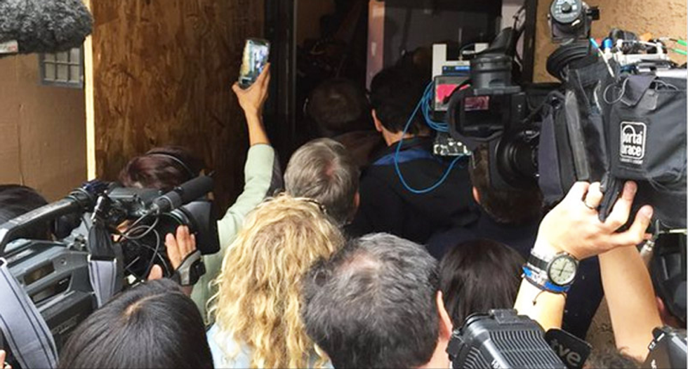 Pandemonium as media mob ransacks shooters' home on live TV without FBI permission