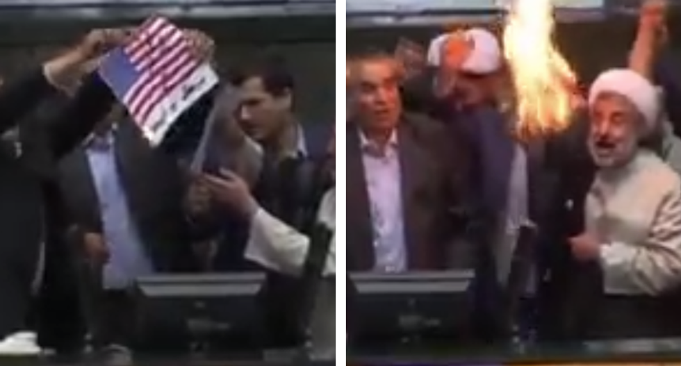 WATCH: Iranian parliament burns US flag and chants ‘death to America’ after Trump kills nuclear deal