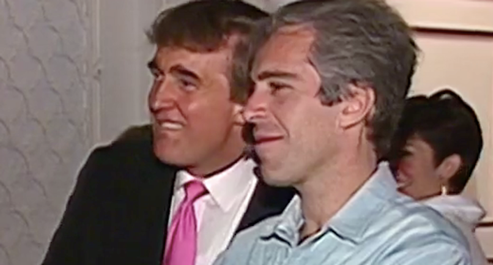 Newly revealed video shows Trump and Jeffrey Epstein ogling cheerleaders at Mar-A-Lago party