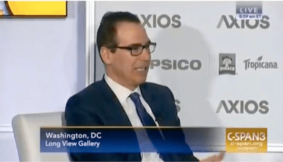 WATCH: Treasury secretary Steve Mnuchin gushes over Trump’s ‘perfect genes’ in bizarre interview