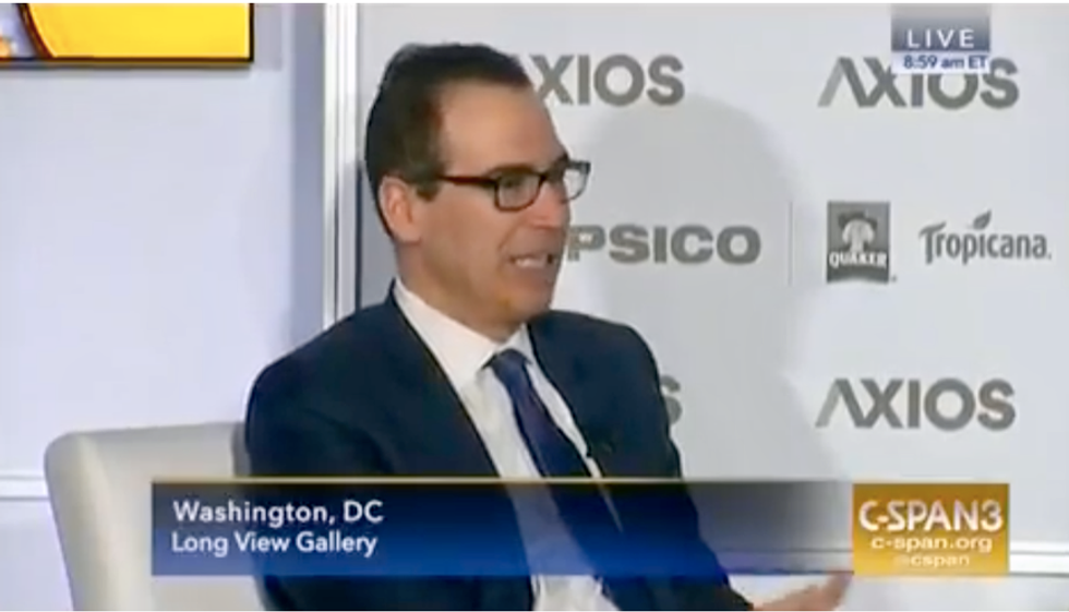 WATCH: Treasury secretary Steve Mnuchin gushes over Trump’s ‘perfect genes’ in bizarre interview