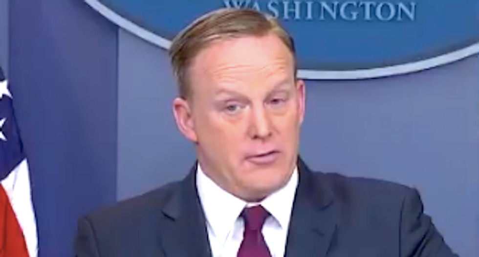 Sean Spicer blames Syria gas attacks Obama 'weakness' -- and then shuts down questions on Putin's role