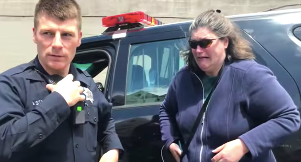 White woman calls cops on black family for barbecuing in park -- then sobs that she's the victim of harassment