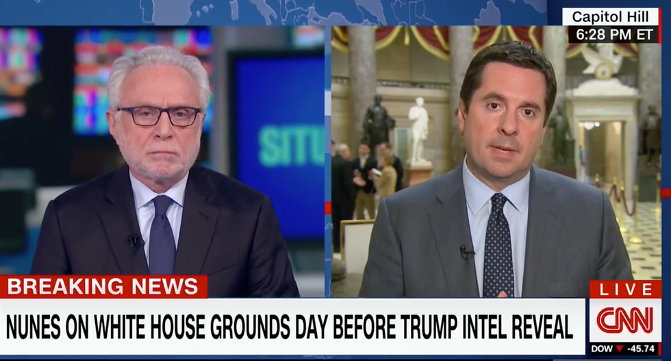 'This is a lot of questions': Nunes fumbles as Blitzer grills him over clandestine White House visit