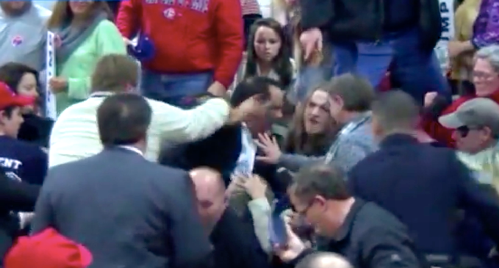 WATCH: Trump-loving 'celebrity boxer' bodyslams protester who called GOP candidate a 'fascist'