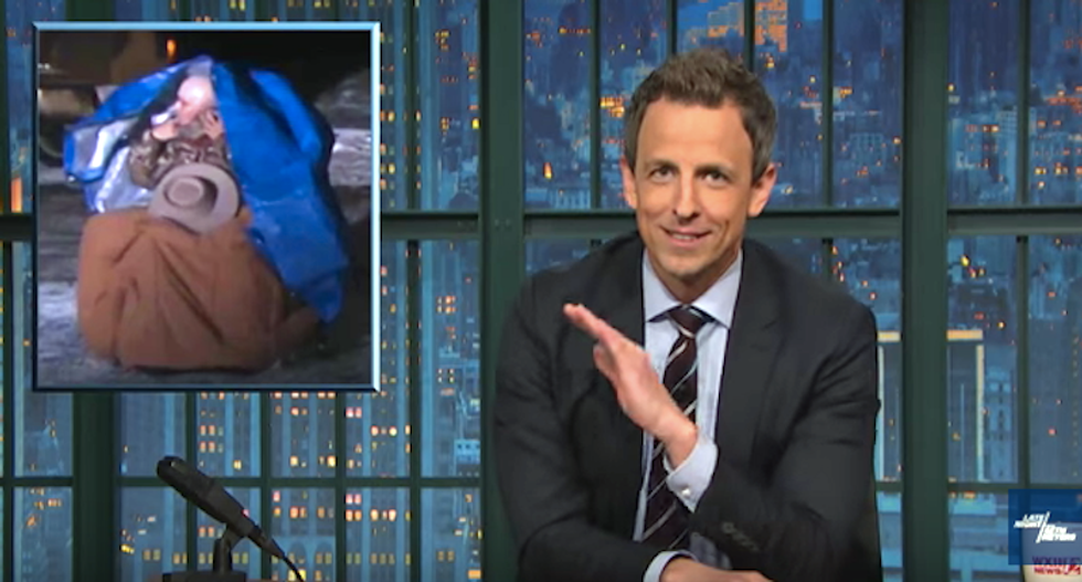 Seth Meyers mocks militia cries for help: Who wants to live 'in the woods with some heavily armed strangers?'
