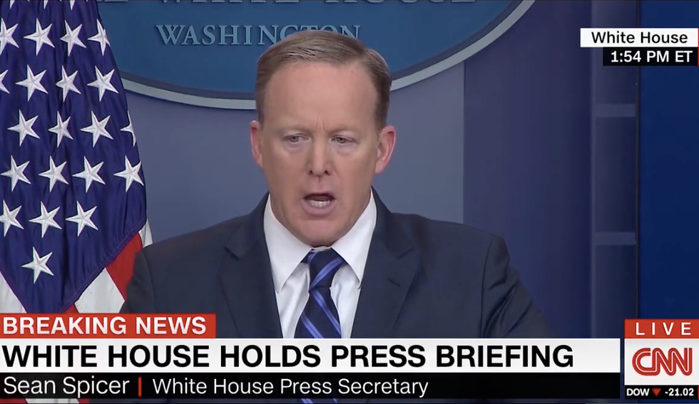 You’re the puppet: Spicer revives Trump’s unhinged attacks on Clinton as Russia scandal grows