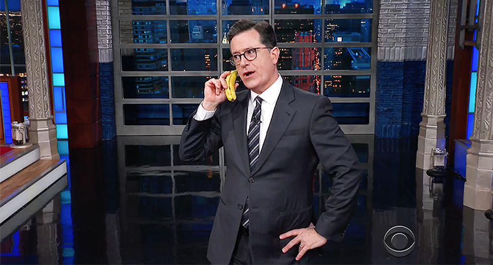 Stephen Colbert uses Trump's own strategy and conducts a phone call from the president live on air