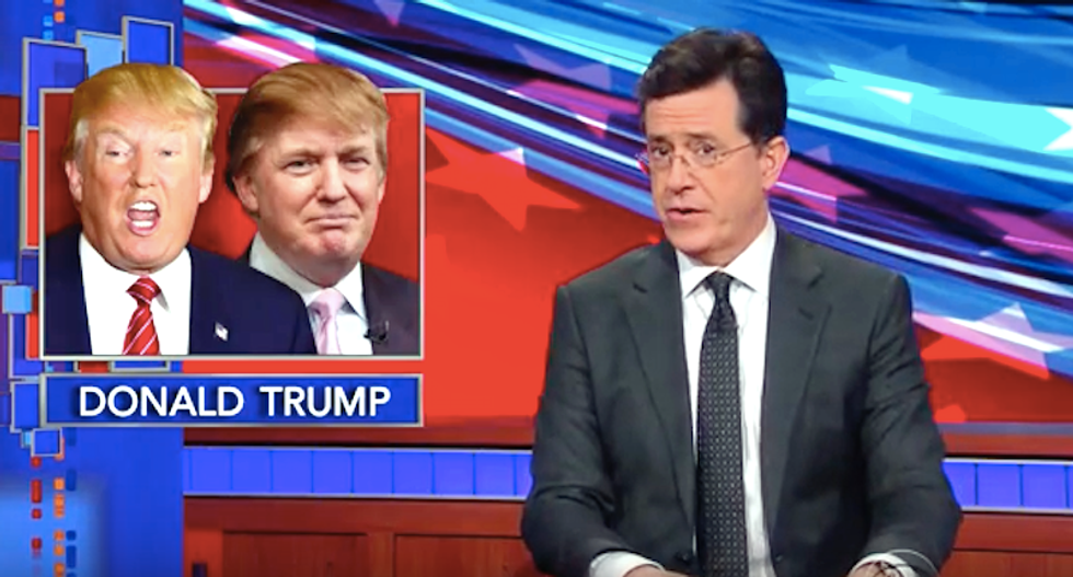 Stephen Colbert's 'Trump vs. Trump' debate reveals just how meaningless but loud Trump actually is