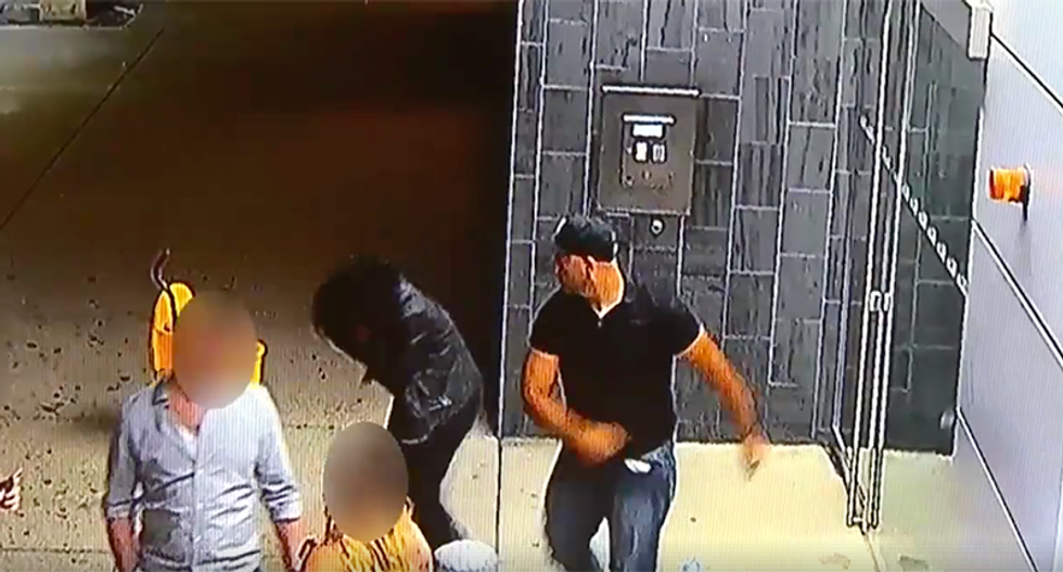 WATCH: White man sucker punches black security guard after she attempts to help him up off the ground