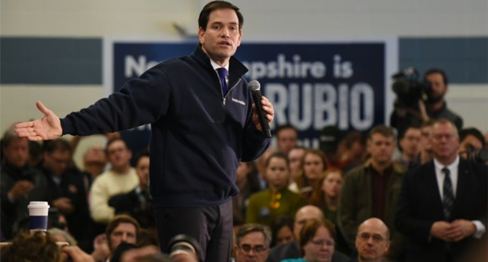 Rubio tries to spring back from bizarre mechanical glitch during the Republican debate