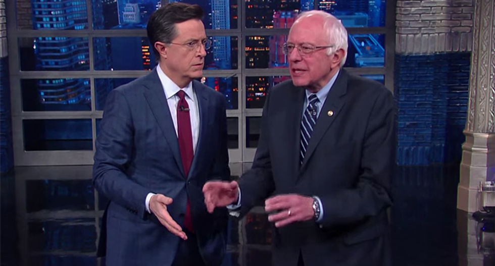 Bernie Sanders to Colbert: Electing me is a win-win — I’d be president and Bill O’Reilly would leave US