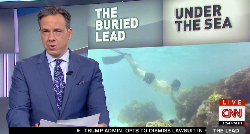'It is, of course, not a Chinese hoax': Jake Tapper mocks Trump's climate change denial
