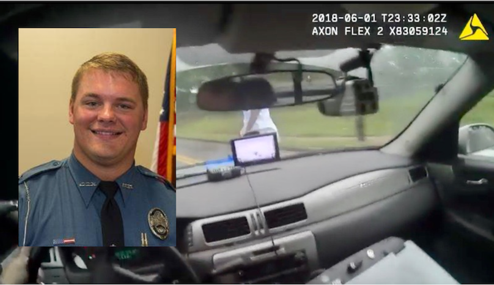 Watch: White Georgia cop intentionally runs over running black man -- fired one day later