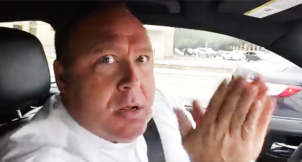WATCH: Alex Jones swears he's not a 'performance artist' in off-the-rails rant on his way to divorce court