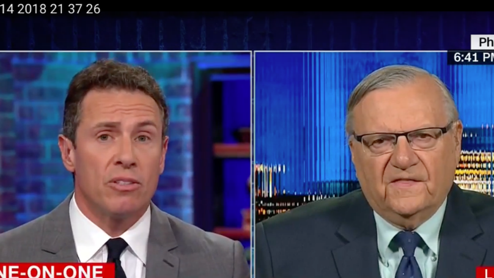 Convicted Sheriff Arpaio bizarrely tells CNN's Cuomo he would charge border crossers more harshly to keep them in US jails longer