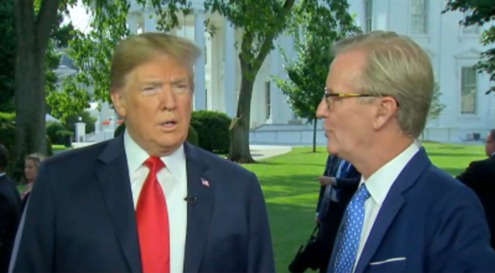 Trump walks outside the White House to seethe against Comey on Fox & Friends