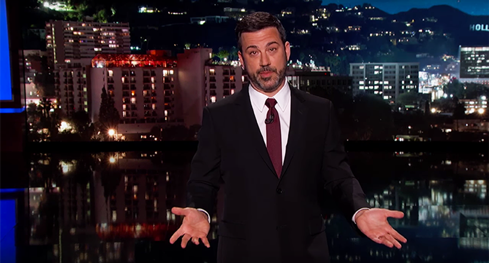 WATCH: Jimmy Kimmel mocks Trump for passing up kiss from Melania for a handshake