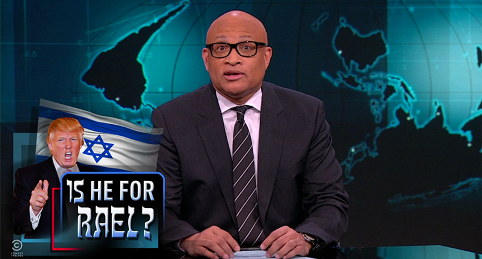 Larry Wilmore mocks ‘ignorant orangesicle’ Trump’s shameless pandering in his Israel speech