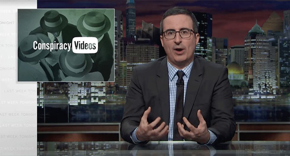 John Oliver opens a can of whoopass on dumb YouTube conspiracy videos with one of his own