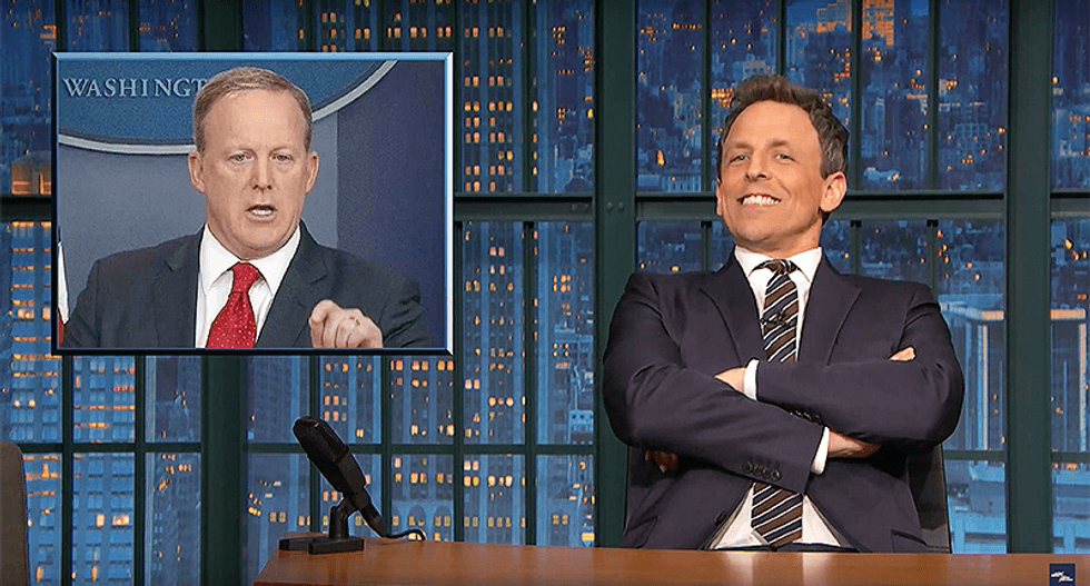 'Reporters are openly f*cking with Spicer': Seth Meyers hilariously taunts a White House 'detached from reality'