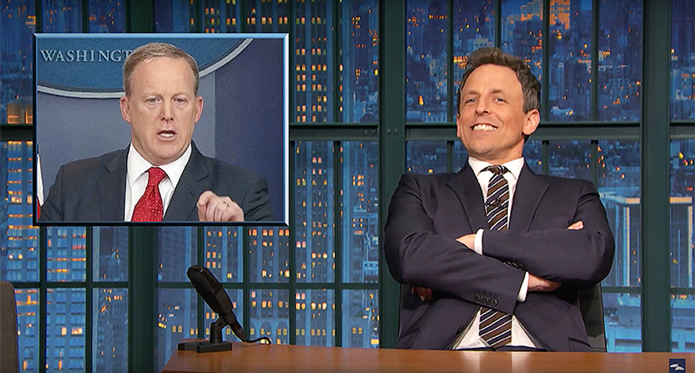 Seth Meyers: Trump drove Spicer to live like a crack addict stealing co-worker's appliances