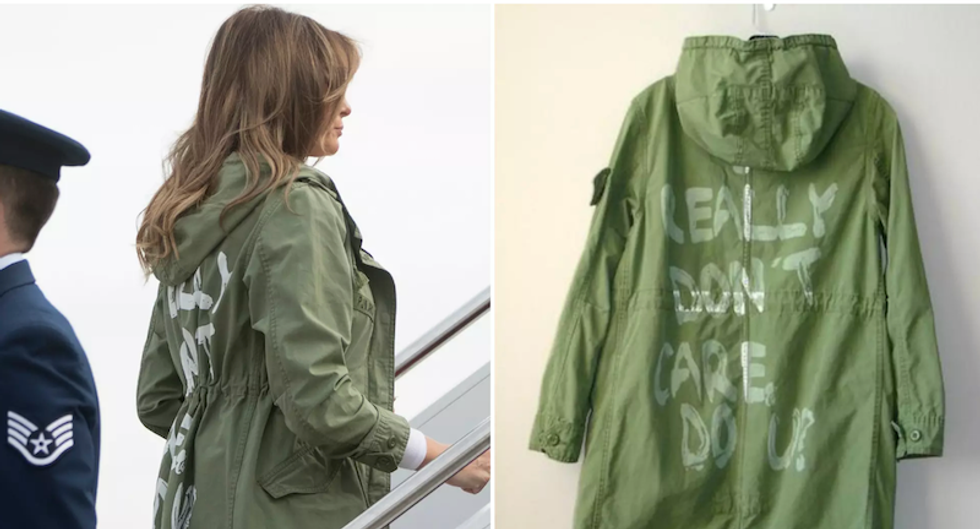 Trump bizarrely tweets Melania's 'I really don't care, do u?' jacket was aimed at 'Fake News Media'