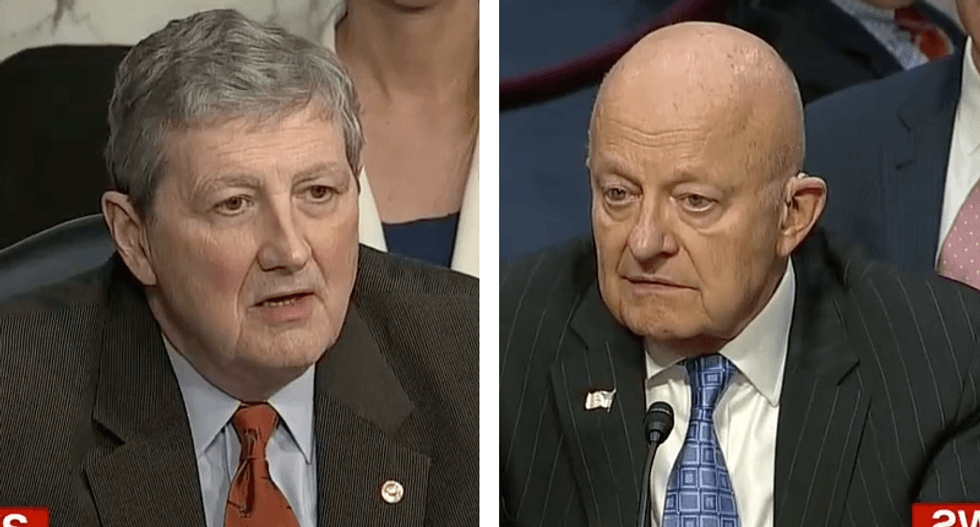 WATCH: Clapper schools GOP senator who doesn't know difference between classified and unclassified material