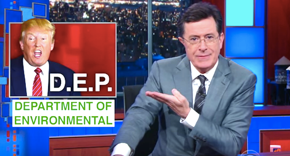 Stephen Colbert mocks Trump's plan to ax the non-existent 'Department of Environmental'