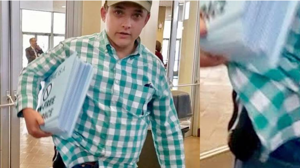 Texas Republican sneaks into Democratic state convention and brandishes handgun when confronted