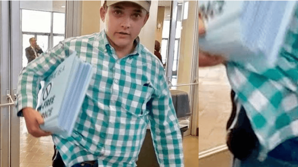 Texas Republican sneaks into Democratic state convention and brandishes handgun when confronted